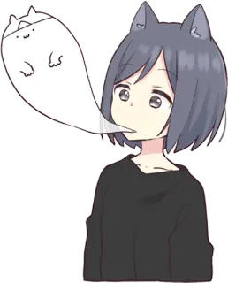 🤤 anime, cat, kawaii, cute, girl, manga, sticker telegram sticker