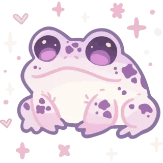 🐸 frog, cute, sticker, animal, cartoon, kawaii, amphibian telegram sticker
