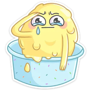 😢 sad, ice cream, crying, cartoon, emoticon, dessert, kawaii whatsapp sticker