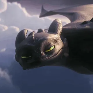 📍 Toothless How to Train Your Dragon Drache, fliegend, Nachtschatten, animiert, Fantasy telegram sticker