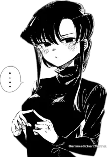 ☺️ Komi Komi Can't Communicate ... Komi, Anime, Manga, Meisje, Schattig, Stil, Communicatie, Komi kan niet communiceren whatsapp sticker