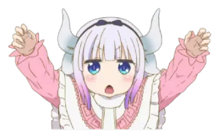 😆 Kanna Kamui Miss Kobayashi's Dragon Maid Аниме, Дракон, Милый, Канна Камуи, Дракон-горничная госпожи Кобаяси telegram sticker