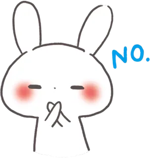 ❌ NO. konijn, nee, schattig, cartoon, dier, sticker whatsapp sticker