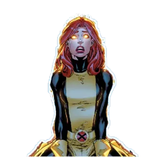 😢 Jean Grey X-Men 진 그레이, 마블, 엑스맨, 만화, 슈퍼히어로, 돌연변이 telegram sticker
