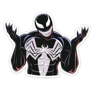 🤷‍♀ Venom ヴェノム, マーベル, スーパーヒーロー, 悪役, コミックキャラクター whatsapp sticker