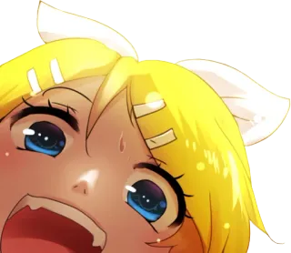 😋 Rin Kagamine Anime, Vocaloid, Rin Kagamine, Eccitato/a, Cartone animato whatsapp sticker