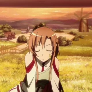 🌱 Asuna Yuuki Sword Art Online 애니메이션, 캐릭터, 소녀, 슬픈, 소드 아트 온라인, 아스나 telegram sticker