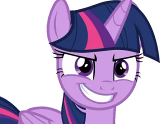 😎 Twilight Sparkle My Little Pony Twilight Sparkle, My Little Pony, cartoon, pony, smiling telegram sticker