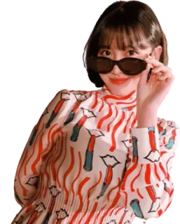 😎 Frau, Sonnenbrille, Lippenstift, Mode, Stil, Kleid telegram sticker