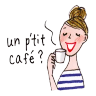 ☕ un p'tit café ? кофе, женщина, кафе, напиток, отдых, напиток telegram sticker