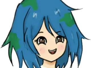 😍 terra, anime, planeta, fofo, garota, desenho animado, kawaii telegram sticker