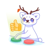 👍 pulgar arriba, lindo, animal, pegatina, oso, ciervo telegram sticker
