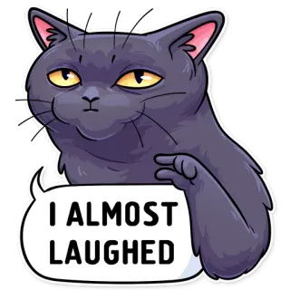 😶 I ALMOST LAUGHED kucing, hewan, lucu, meme, humor telegram sticker