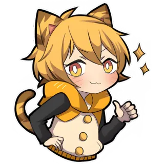 👍 애니메이션, 고양이, 치비, 귀여운, 만화 telegram sticker