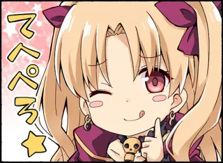 😉 てへぺろ Anime, Mignon, Fille, Dessin animé, Clin d'oeil, Langue telegram sticker