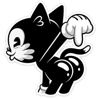 🍑 cartoon, cat, animated, offensive gesture, flipping off, middle finger telegram sticker