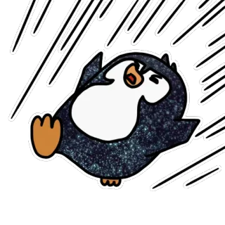 🏃‍♂ pingüino, dibujos animados, lindo, animal, pájaro, personaje telegram sticker