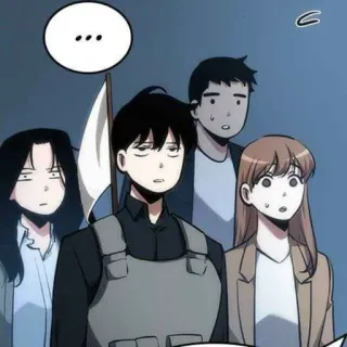 🤨 ... people, characters, group, manhwa whatsapp sticker