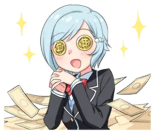 🤑 anime, money, dollar signs, excited, cartoon, success, rich telegram sticker