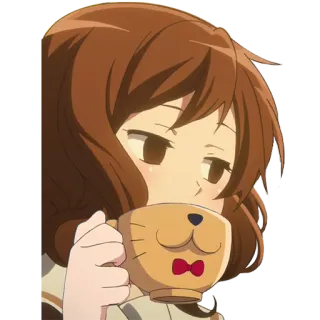 😶 anime girl, drinking, kawaii, cute, animation, character, female telegram sticker