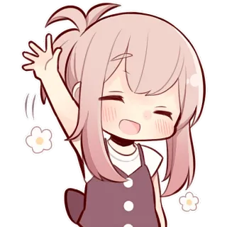 Коричневая-тян @Nyasticks whatsapp stickers