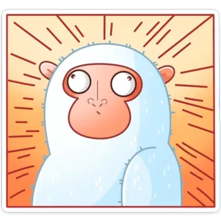 😇 обезьяна, японский макак, мультфильм, милый, животное, смешной telegram sticker