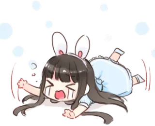 😭 动漫, 兔子, 哭, 卡通, 可爱 telegram sticker