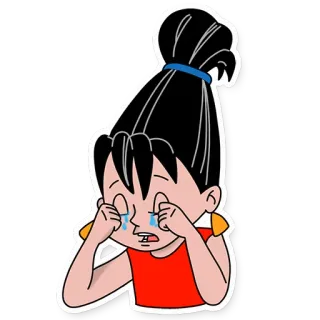 😭 chorando, triste, menina, desenho animado, emocional, choroso telegram sticker