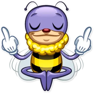 🖕 ผึ้ง, นิ้วกลาง, การ์ตูน, ก้าวร้าว, หยาบคาย, อิโมจิ telegram sticker