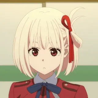 🤔 Chisato Nishikigi Lycoris Recoil アニメ, かわいい, 女の子, リコリス・リコイル, 錦木千束 telegram sticker