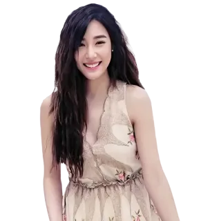 😁 wanita, gaun, tersenyum, potret, mode, perempuan telegram sticker
