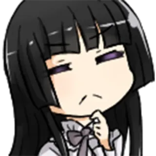 🤔 ちび, アニメガール, 考え中, かわいい, マンガ whatsapp sticker