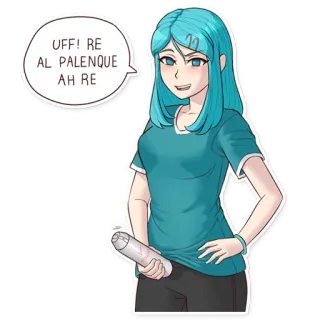 🕹 UFF! RE AL PALENQUE AH RE Cartoon, Anime, Meisje, Dialoog, Spaans telegram sticker