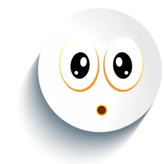 😮 สติกเกอร์, การ์ตูน, ตัวละคร, ตา, น่ารัก, วงรี, ขาว telegram sticker