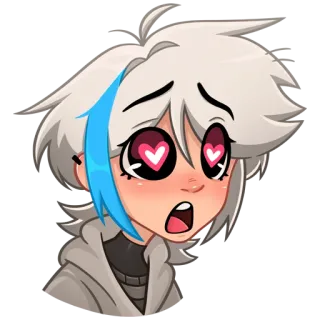 😍 anime, cartoon, kawaii, cute, love, heart eyes, expression telegram sticker