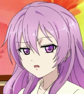 😔 animé, manga, dessin animé, cheveux violets, fille animé telegram sticker