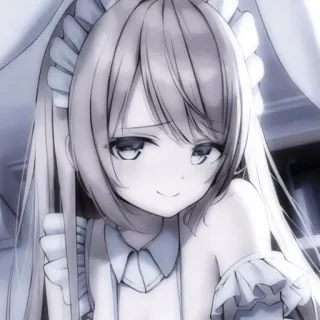 ❤️ Anime, Dziewczyna, Pokojówka, Uszy króliczka, Słodkie, Manga telegram sticker
