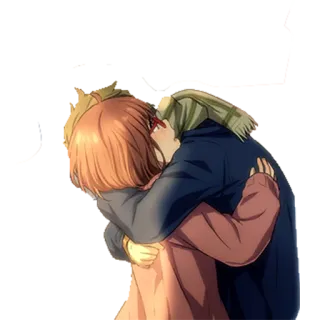 💖 anime, kiss, romance, couple, love whatsapp sticker
