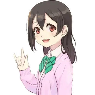 😃 Chica anime, Gesto, Casual, Lindo telegram sticker