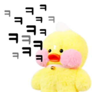 😆 ㅋㅋ canard, mignon, coréen, rire, émoticône, peluche, jouet telegram sticker