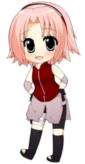 🌀 Sakura Haruno Naruto Sakura, anime, cute, manga, chibi, naruto, ninja telegram sticker