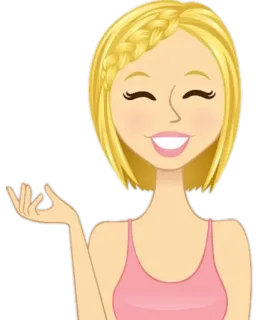 💁‍♀ dessin animé, femme, blonde, illustration, personnage, fille telegram sticker