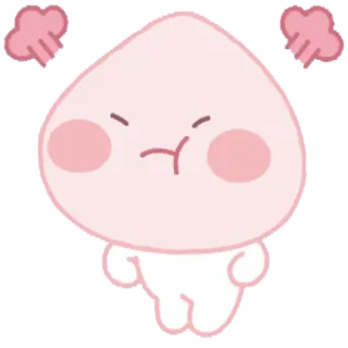 👿 복숭아, 화남, 좌절, 불쾌, 카카오프렌즈, 귀여운, 만화 telegram sticker
