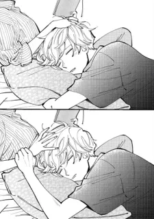🌟 ngủ, manga, xoa đầu, con trai, thư giãn whatsapp sticker
