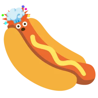 🤯 Cachorro-quente, Comida, Desenho animado telegram sticker