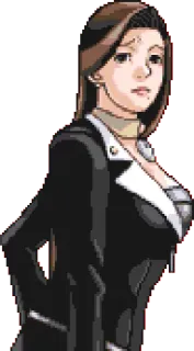 🤔 Lisa Basil Ace Attorney Lisa Basil, Ace Attorney, game character, video game, anime style telegram sticker