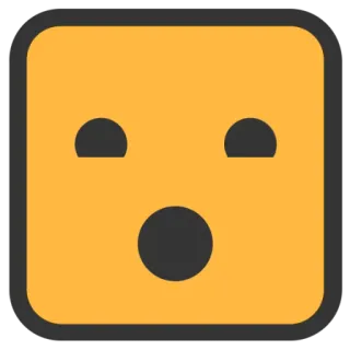 😲 Emoji, impactado, sorpresa, cara, amarillo, expresión, lindo, cuadrado telegram sticker