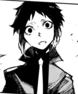 🌟 Anime, Manga, Portret, Czarno-białe, Postać, Ilustracja telegram sticker