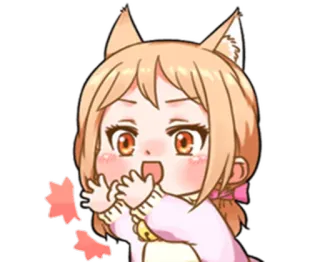 👏 anime, ragazza gatto, carino, kawaii, chibi, manga whatsapp sticker