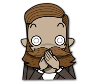 🙊 charakter, cartoon, illustration, aufkleber, mann, bart telegram sticker